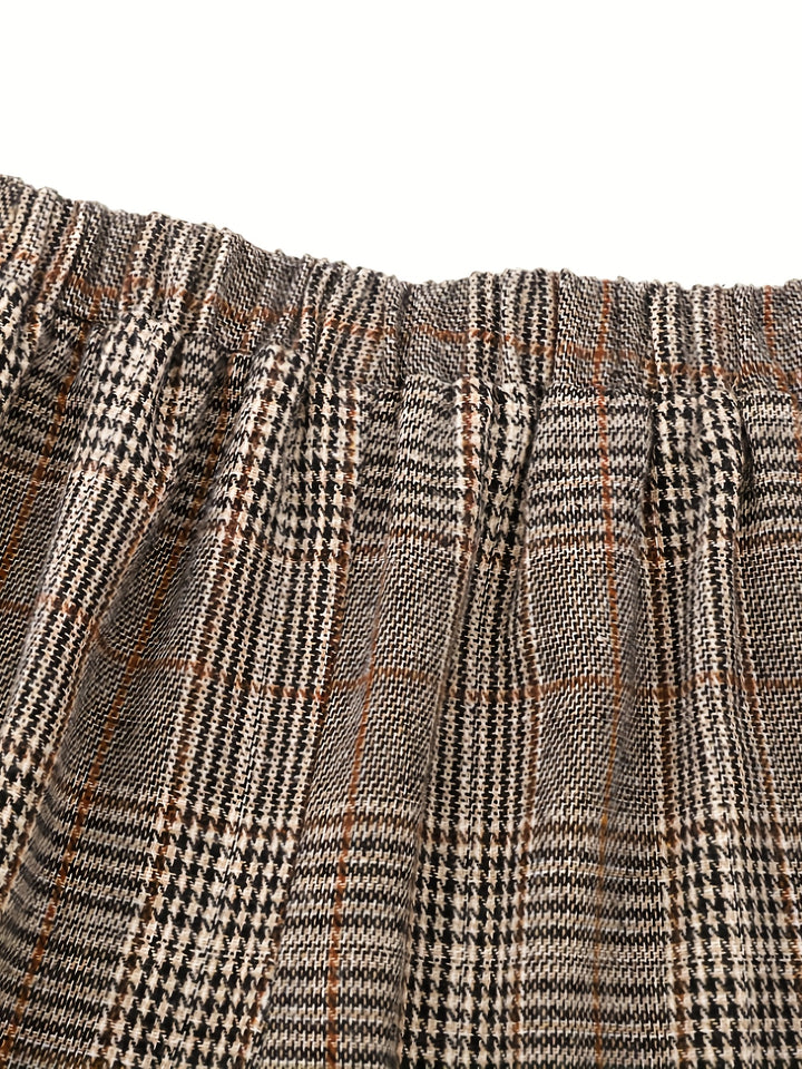 Brooke | Refined Wide-Leg Plaid Trousers
