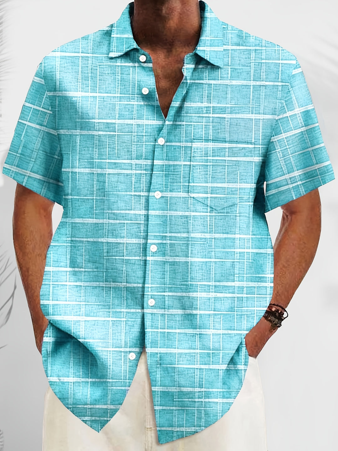 Weston | Textured Grid Short Sleeve Shirt
