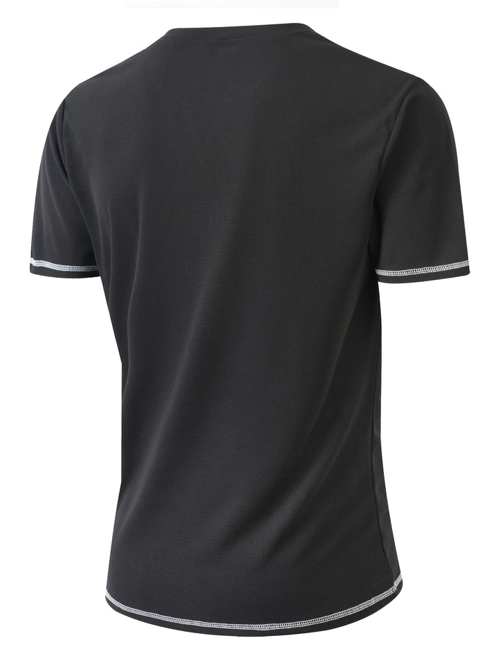 Maxwell | Textured Button-Neck Tee