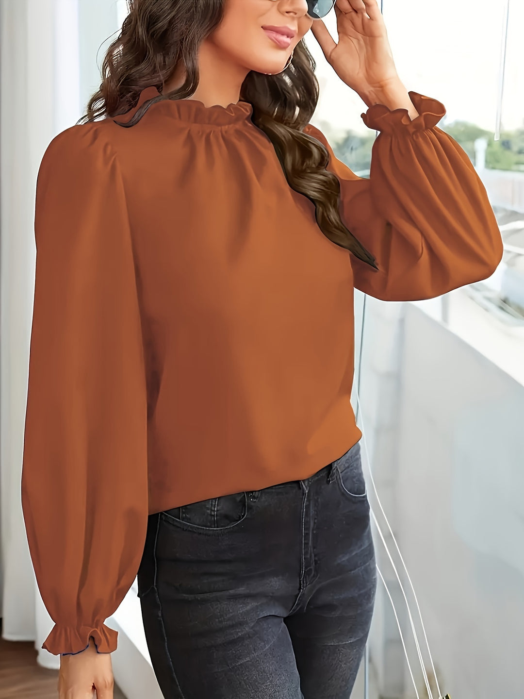 Penelope | Ruffled Collar Puff-Sleeve Blouse