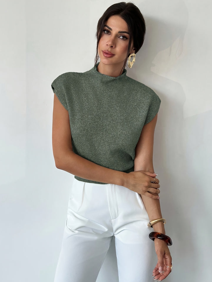 Simone | Refined Mock-Neck Knit Top