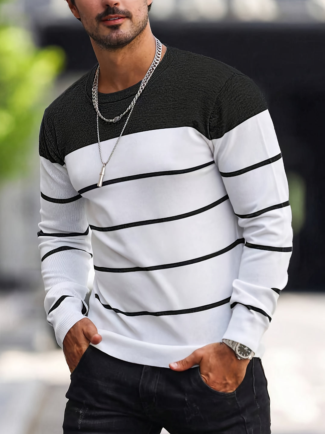 Bennington | Classic Striped Crew Neck Sweater