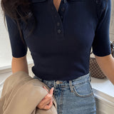 Mabel | Refined Collared Knit Top