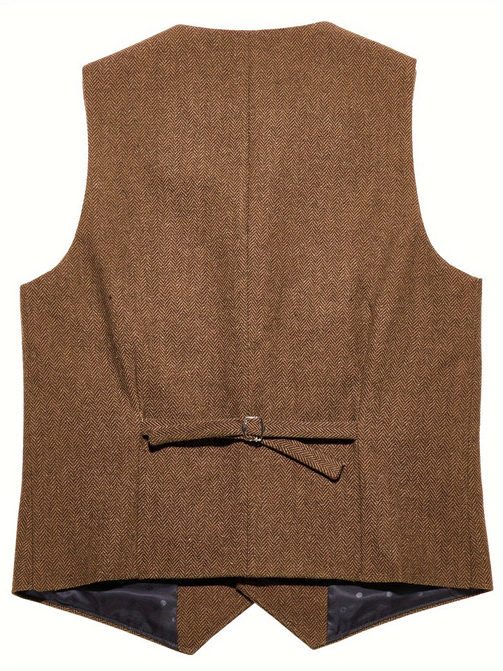 Ambrose | Herringbone Tailored Waistcoat