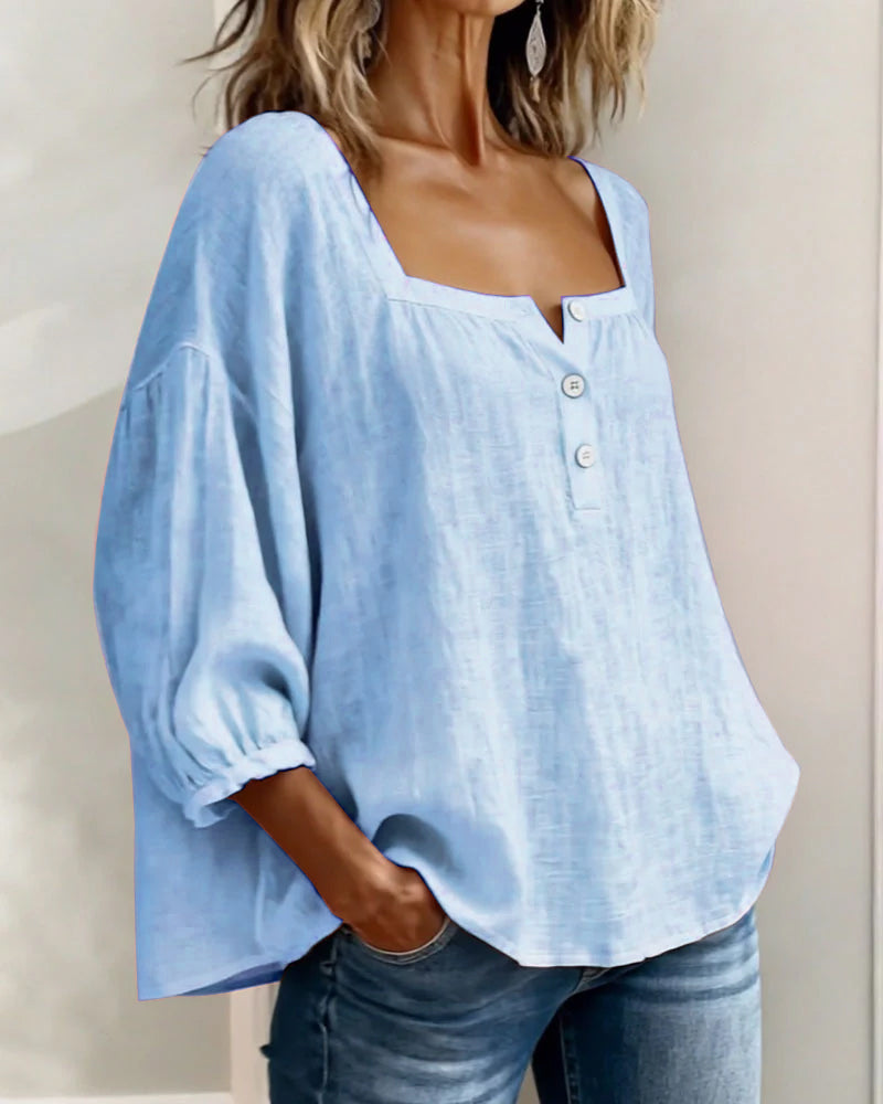 Florence | Relaxed Square-Neck Blouse