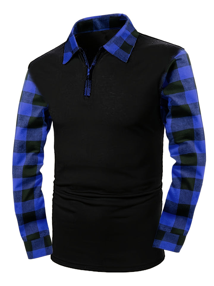 Donovan | Half-Zip Plaid-Sleeve Casual Shirt