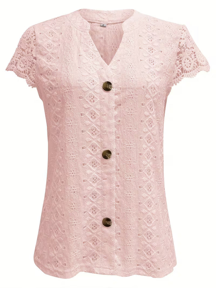 Ariana | Classic Button V Neck Shirt