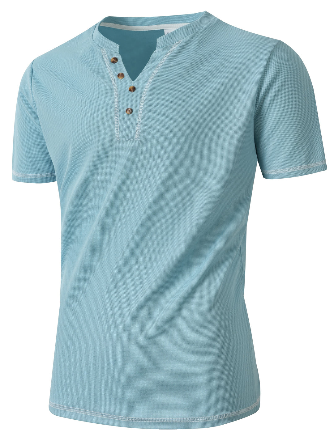 Maxwell | Textured Button-Neck Tee