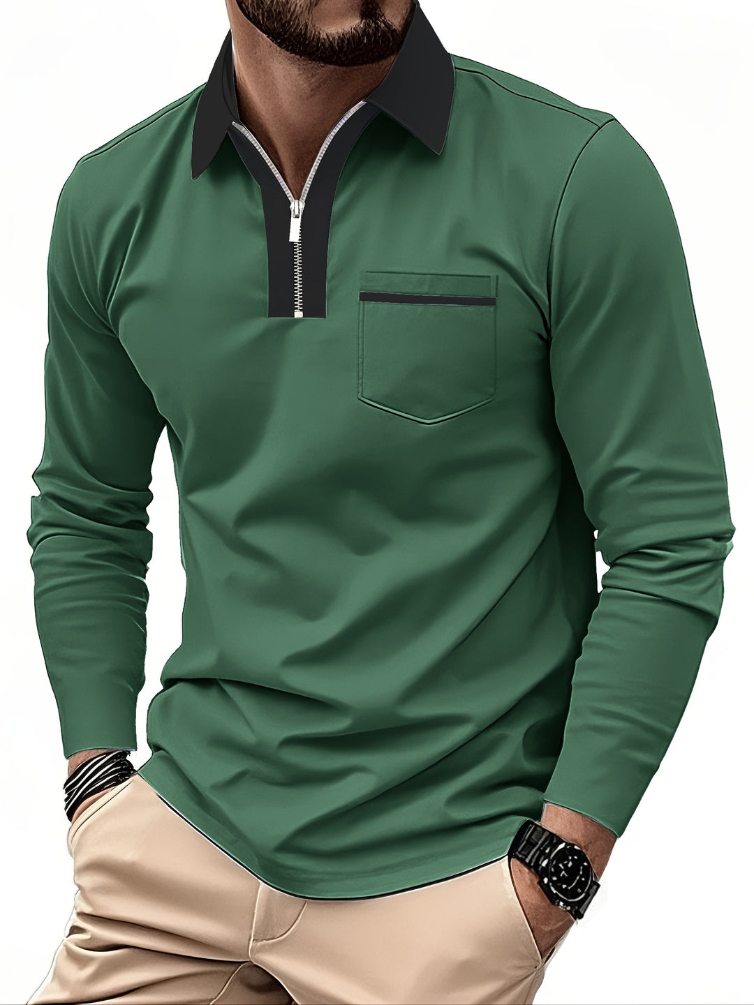 Fletcher | Refined Zip-Collar Polo Shirt