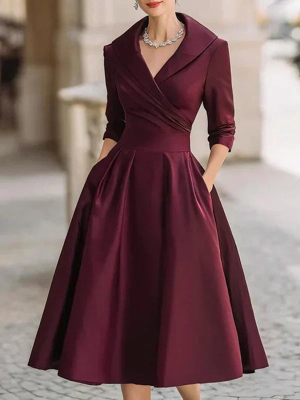 Gabriella | Elegant Wrap Neck Midi Dress