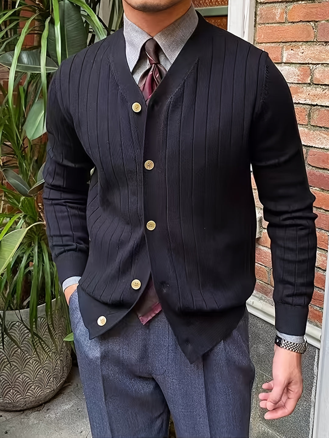 Leland | Ribbed Button-Up Cardigan