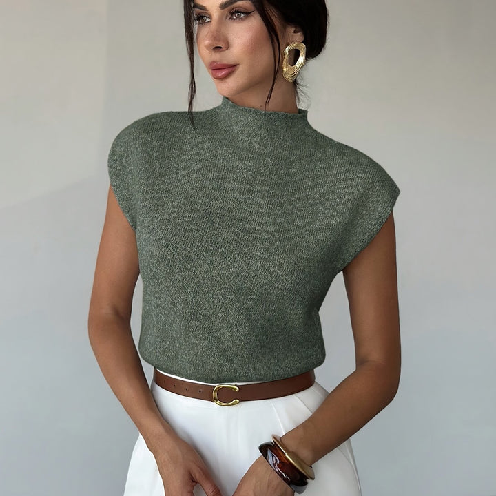 Simone | Refined Mock-Neck Knit Top