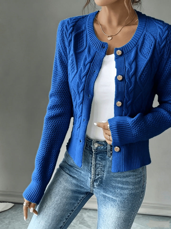 Matilda | Cable-Knit Button-Front Cardigan
