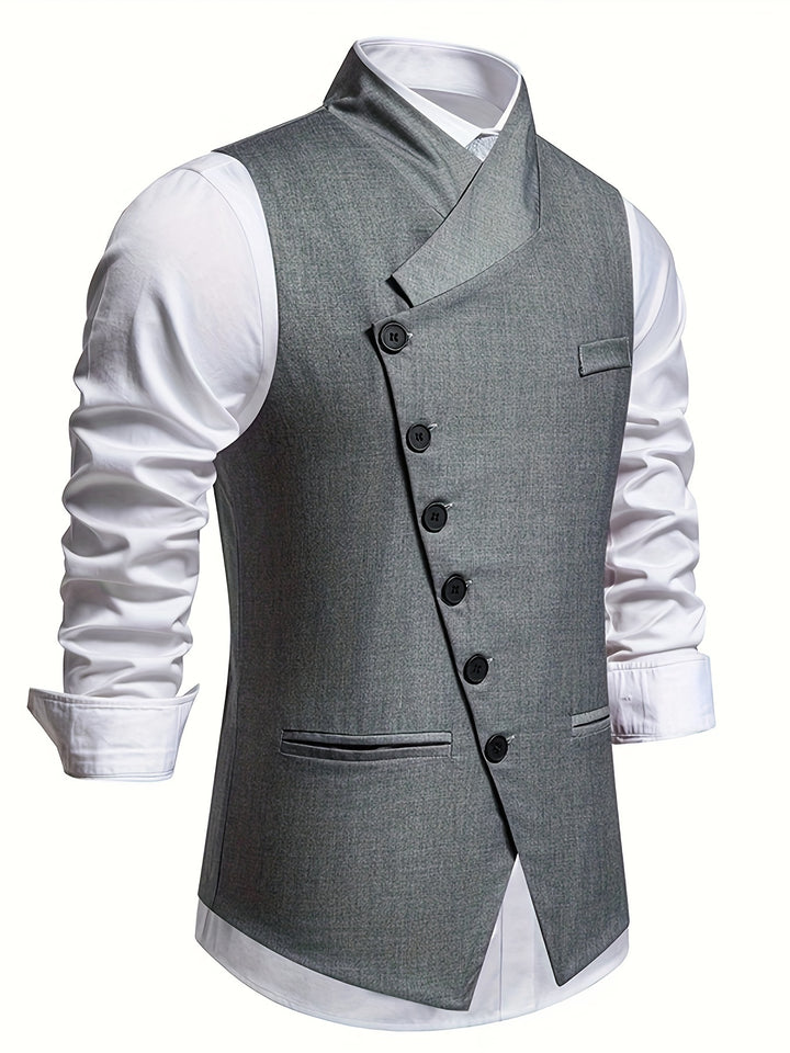 Jasper | Slant-Button Notch Lapel Vest