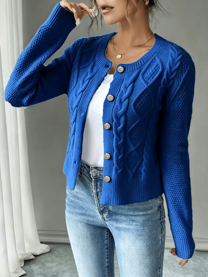 Matilda | Cable-Knit Button-Front Cardigan