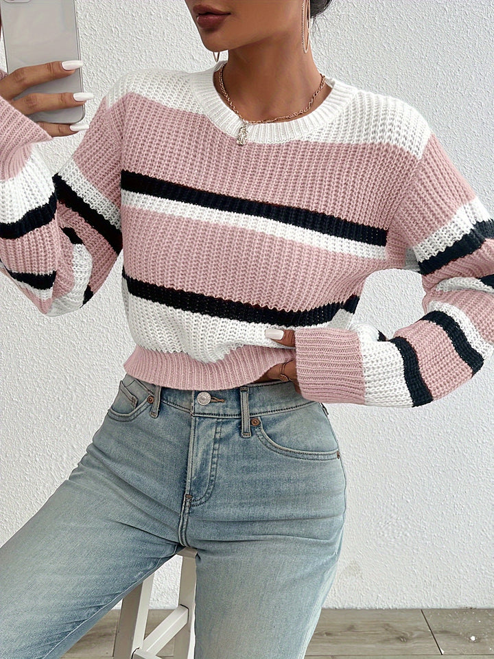 Whitney | Striped Round-Neck Sweater