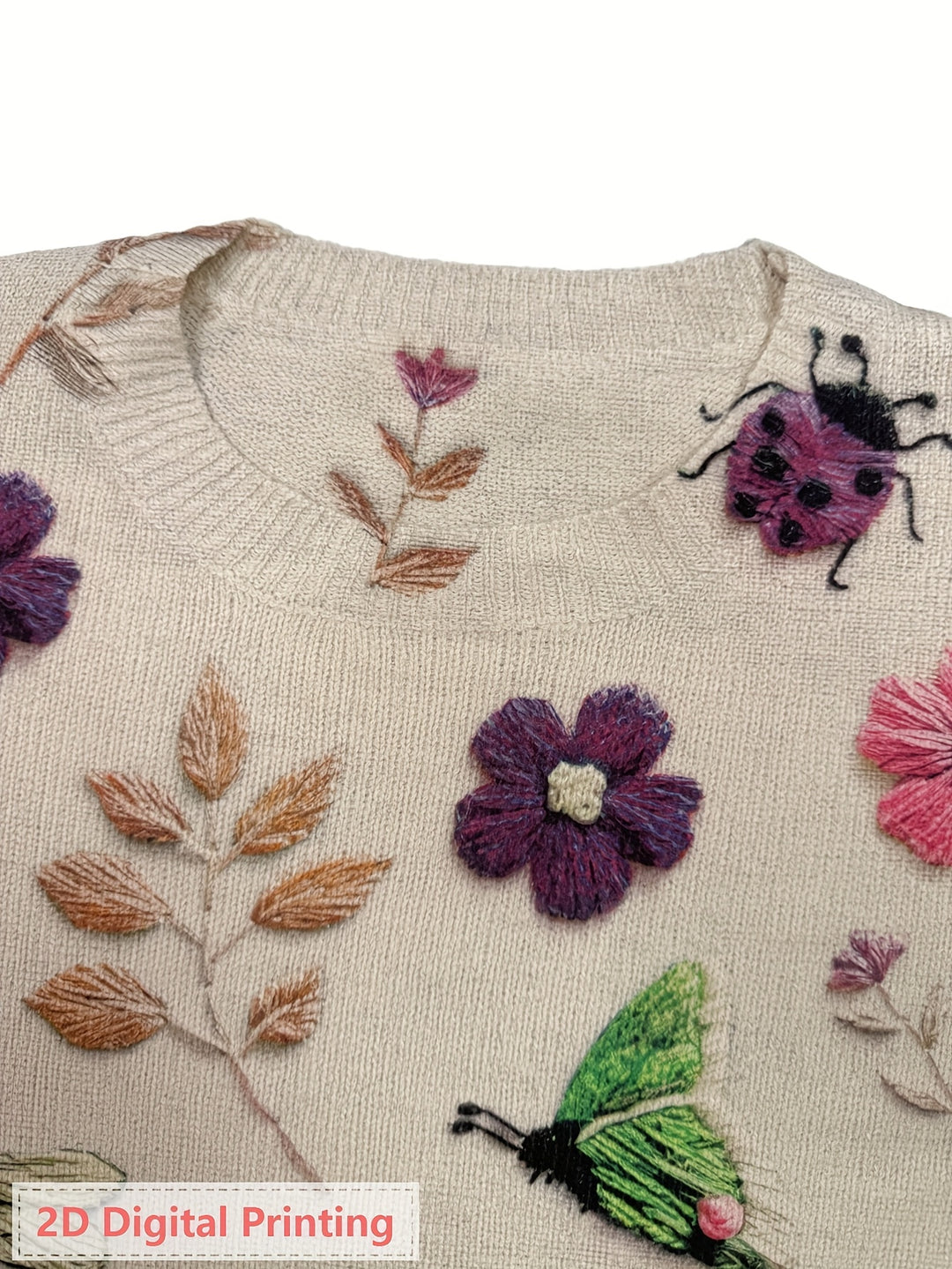 Cynthia | Botanical Crew Neck Sweater