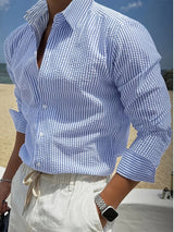 Callum | Refined Striped Long Sleeve Shirt