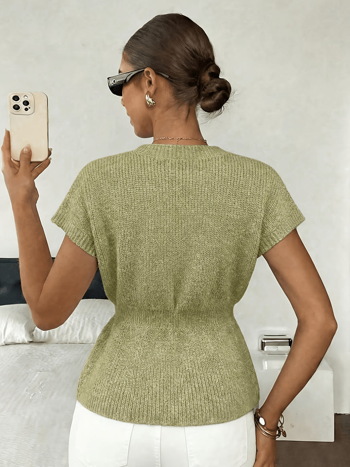 Rachel | Button-Front Knit Top