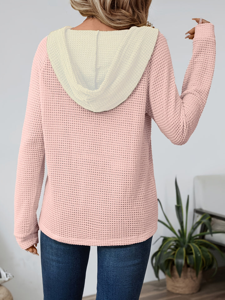 Whitney | Two-Tone Hooded Top