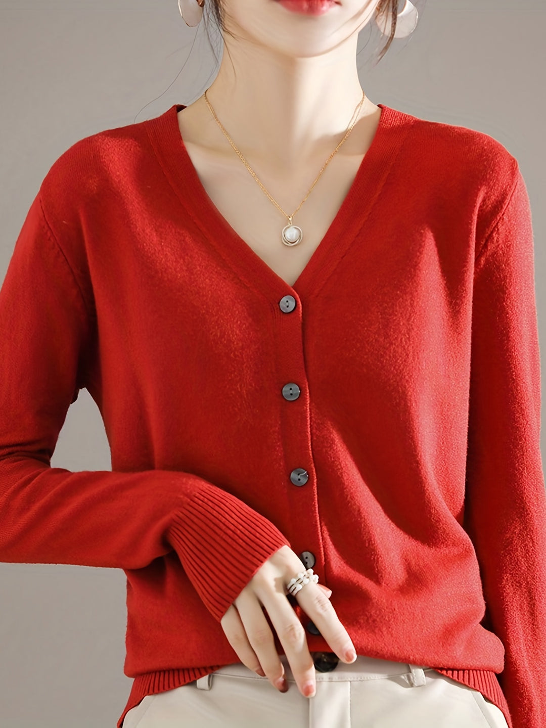 Cassandra | Lightweight Button-Front Cardigan