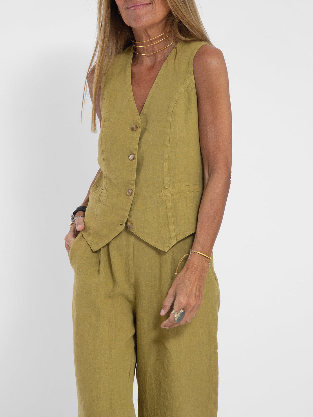 Lauren | Elegant Vest and Wide Leg Pants Set