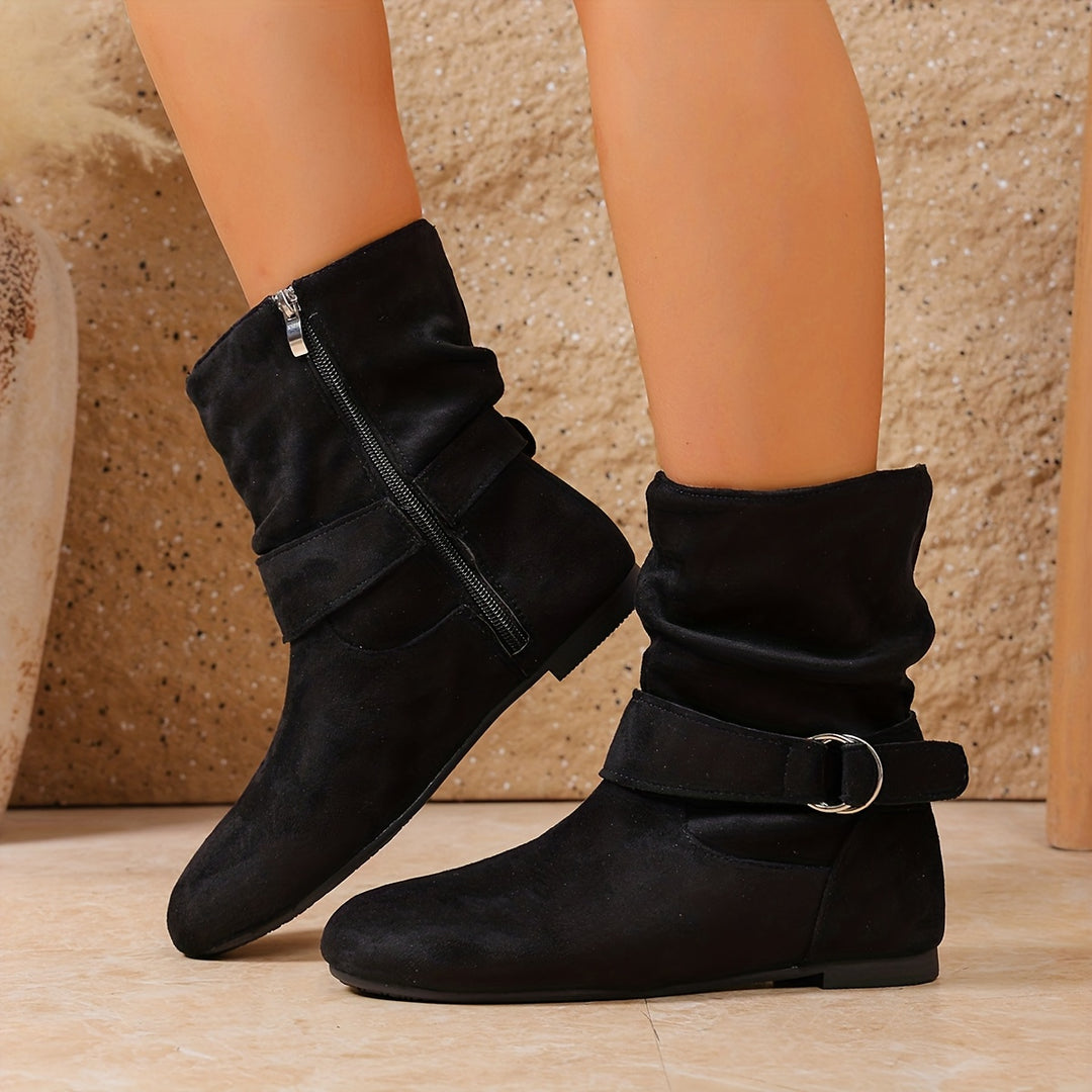 Aurelia | Slouchy Buckle Ankle Boots
