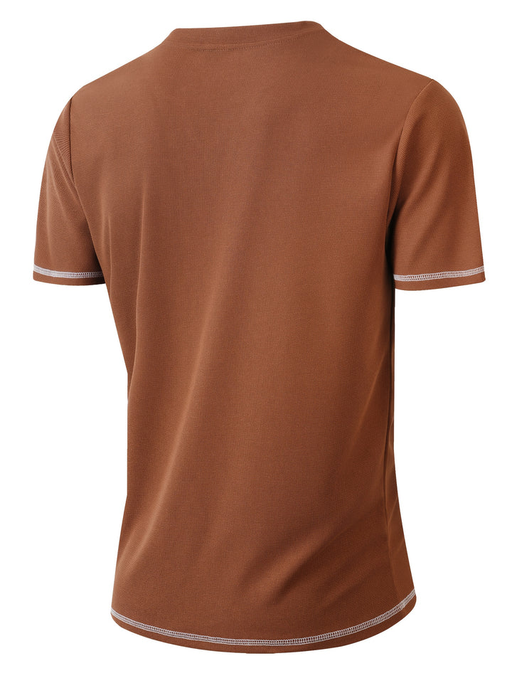 Maxwell | Textured Button-Neck Tee