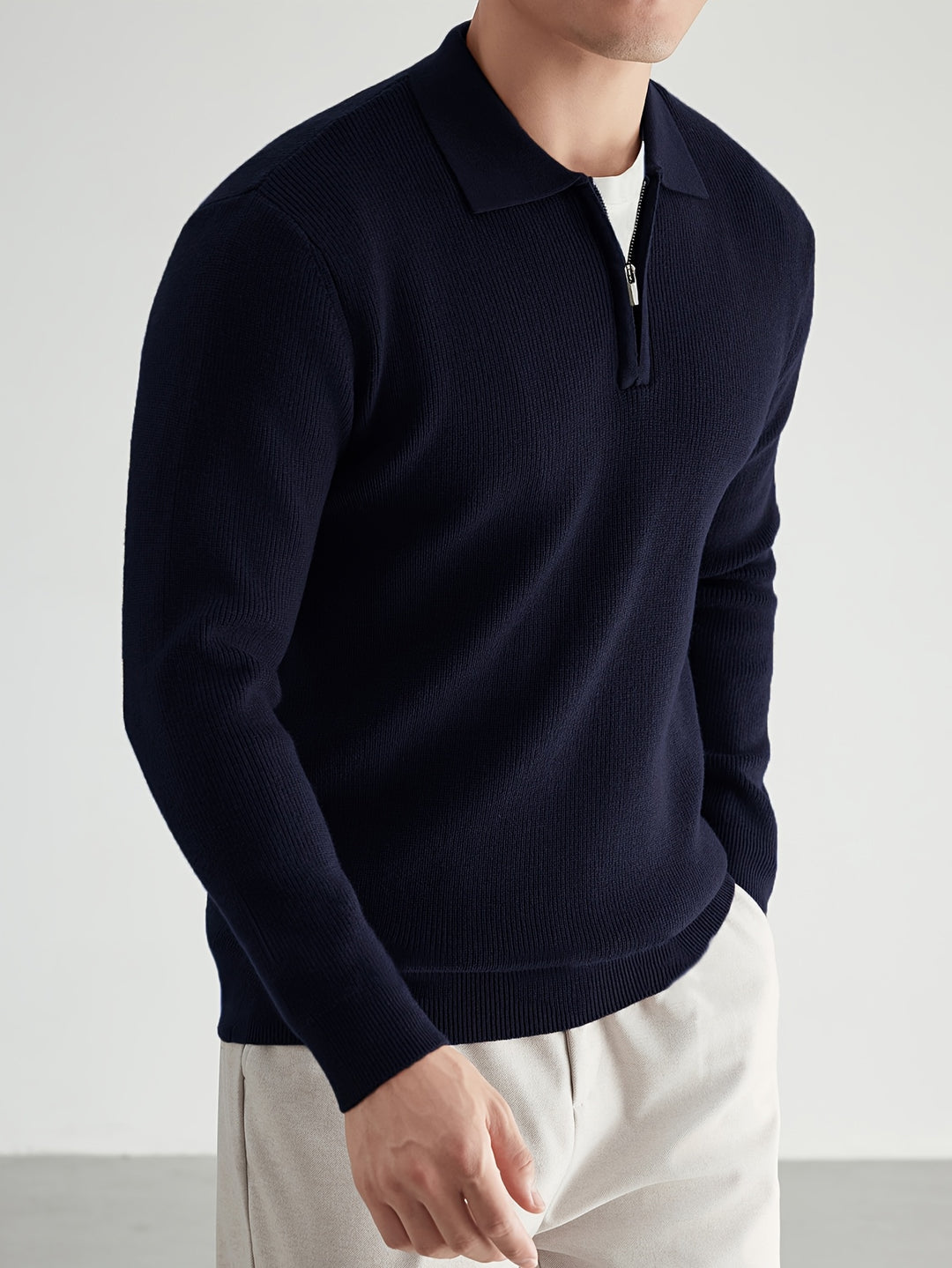 Ford | Refined Zip-Collar Polo Sweater