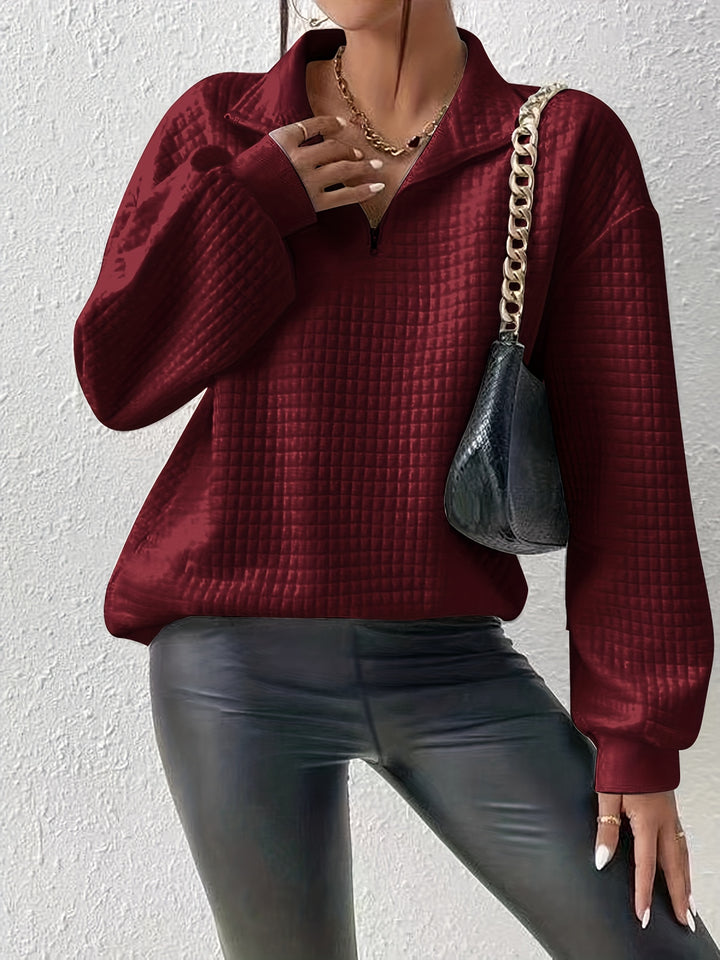 Corinna | Textured Half-Zip Pullover