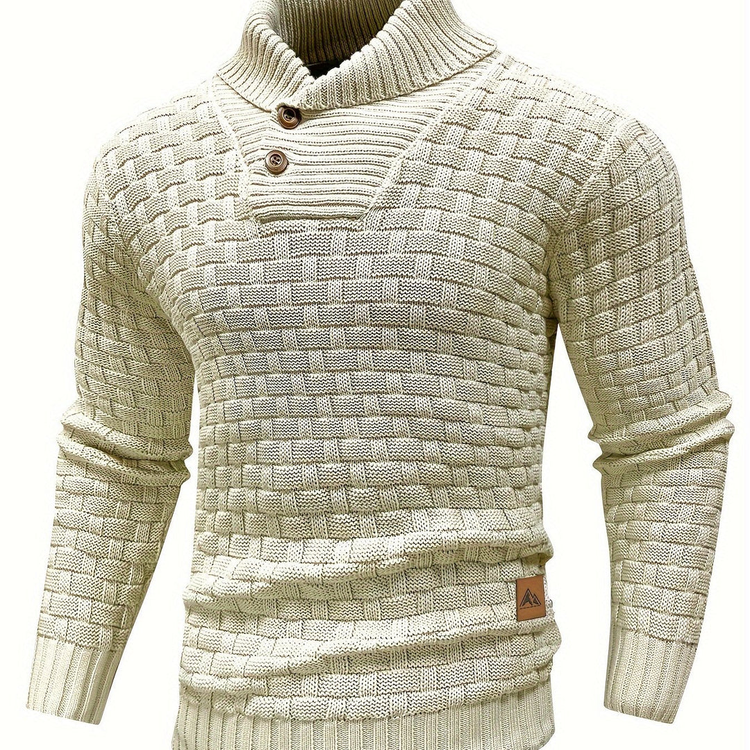 Hunter | Textured Button-Neck Sweater