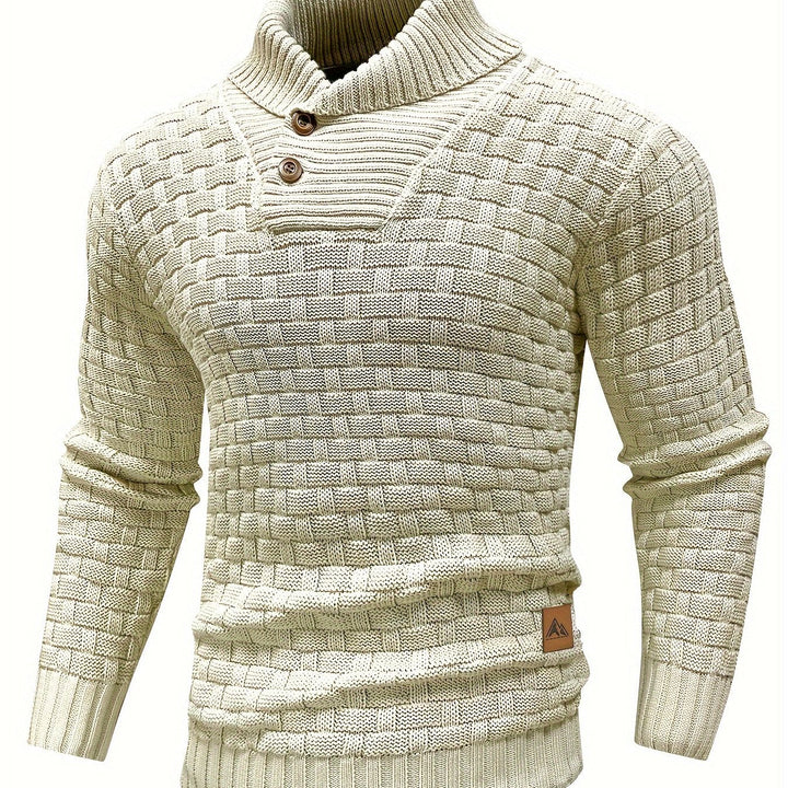 Hunter | Textured Button-Neck Sweater