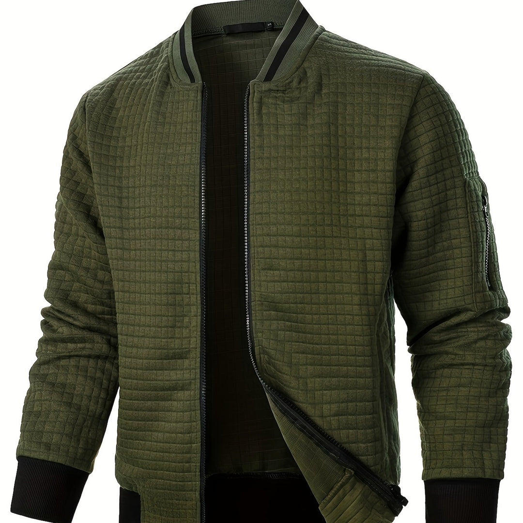 Hayes | Textured Zip Bomber Jacket