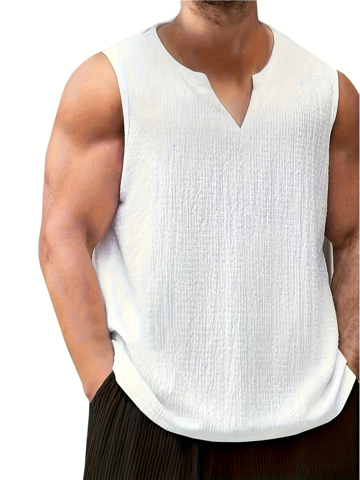 Damon | Relaxed Split-Neck Tank Top
