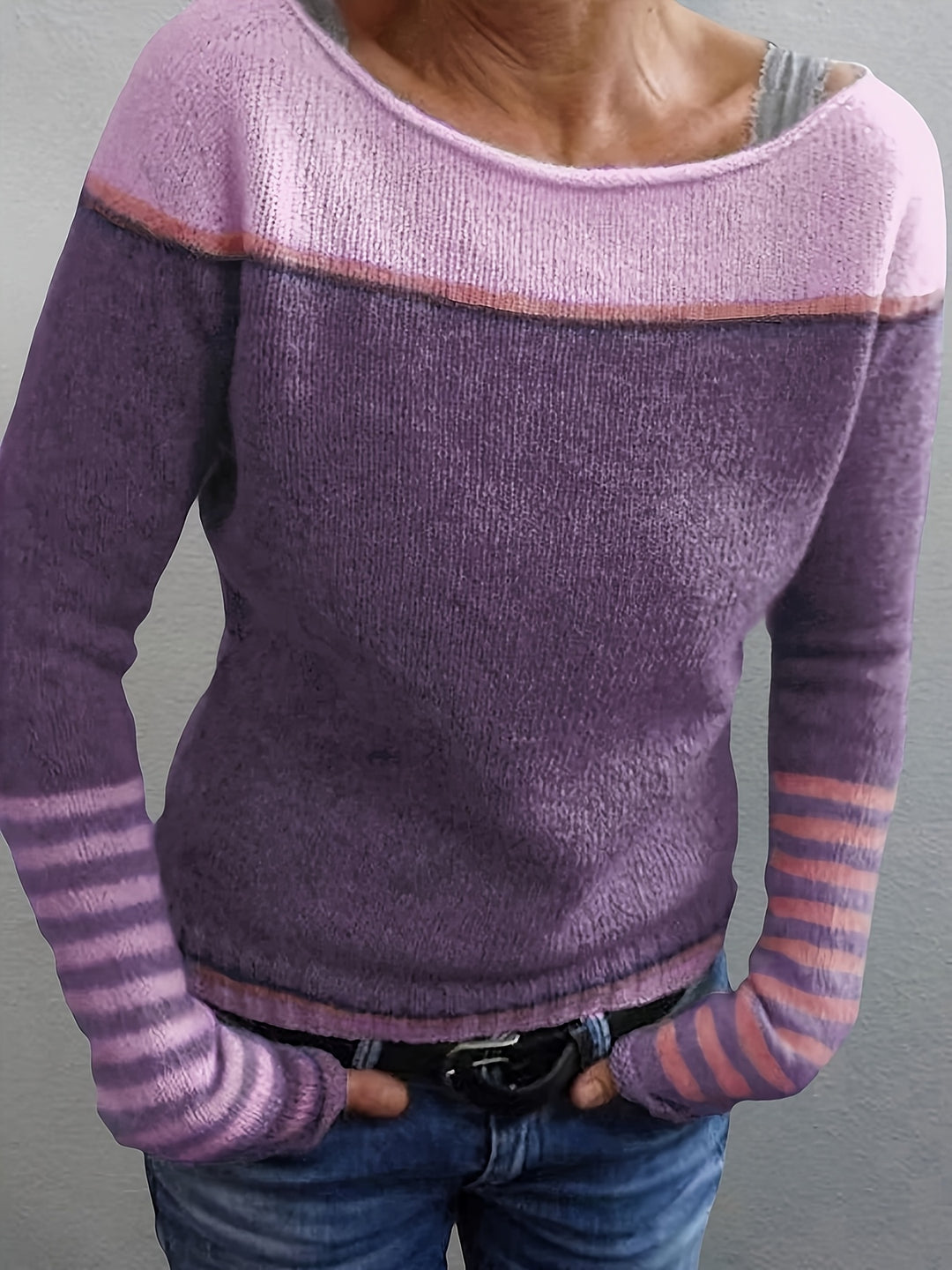 Sabine | Boat-Neck Color-Block Sweater