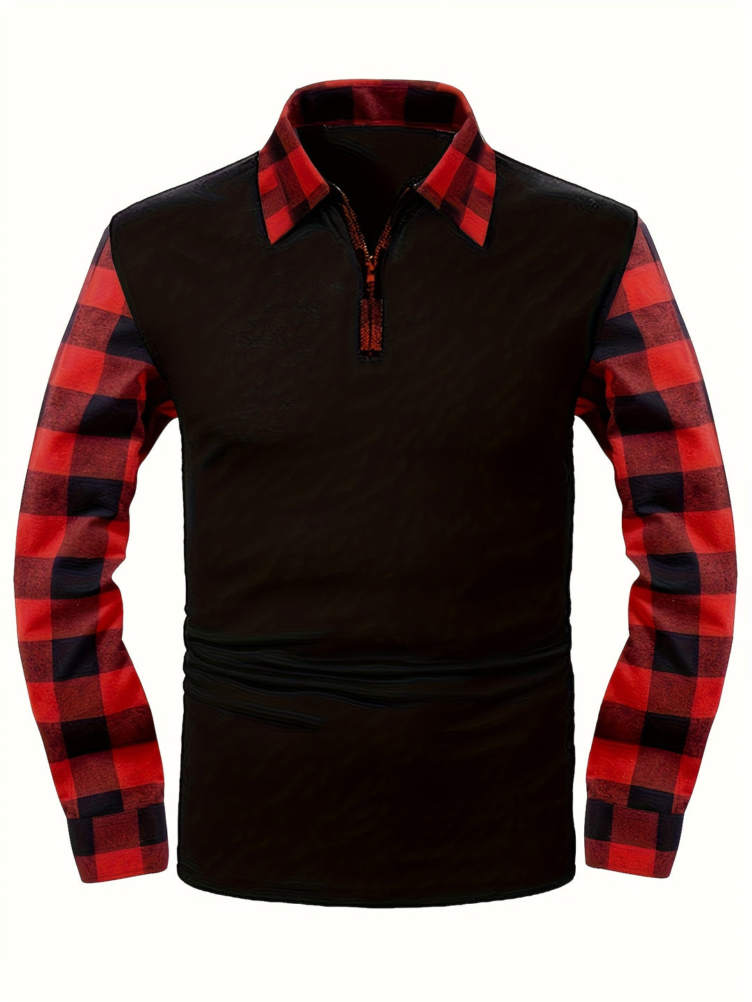 Donovan | Half-Zip Plaid-Sleeve Casual Shirt