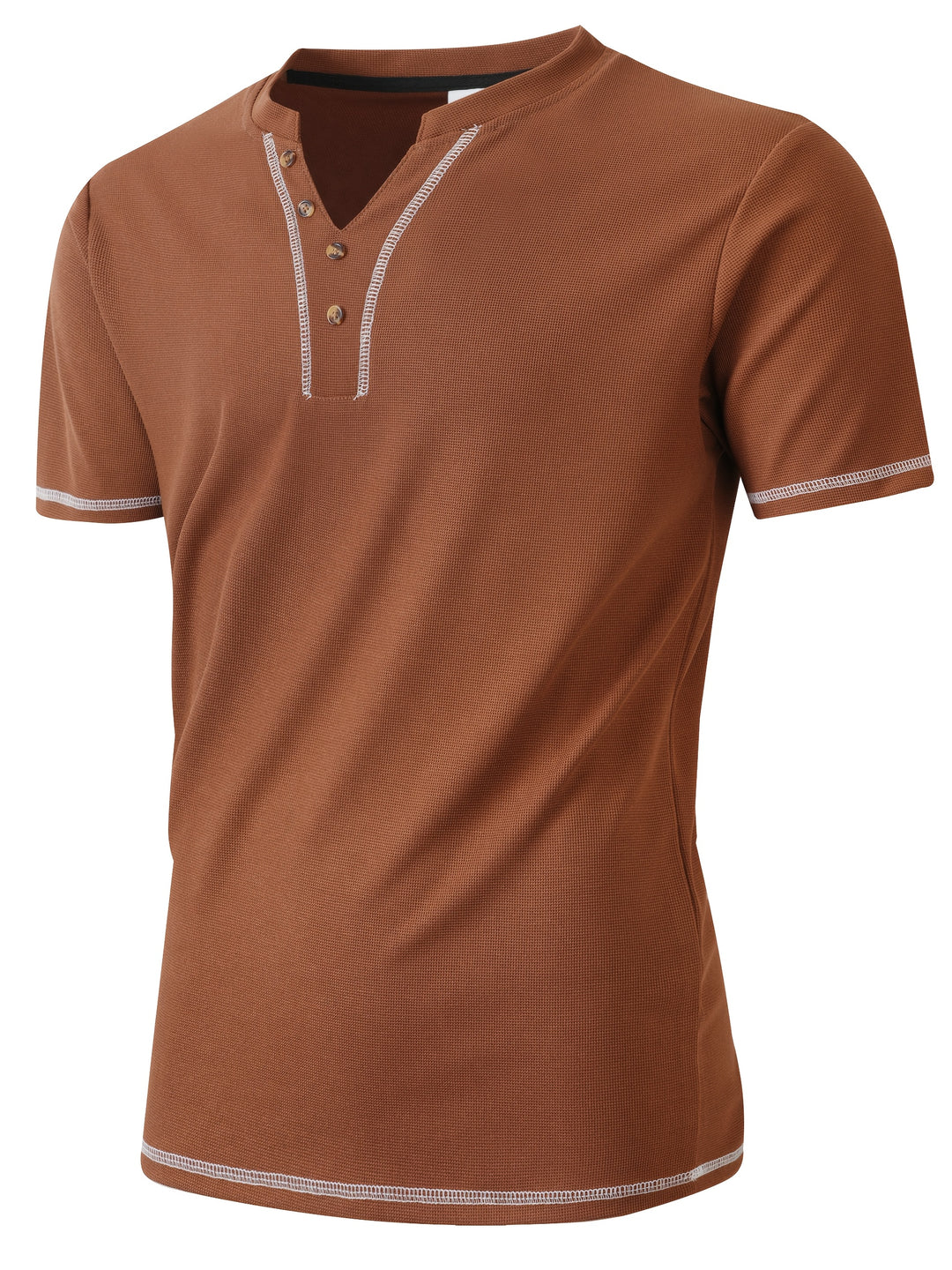 Maxwell | Textured Button-Neck Tee