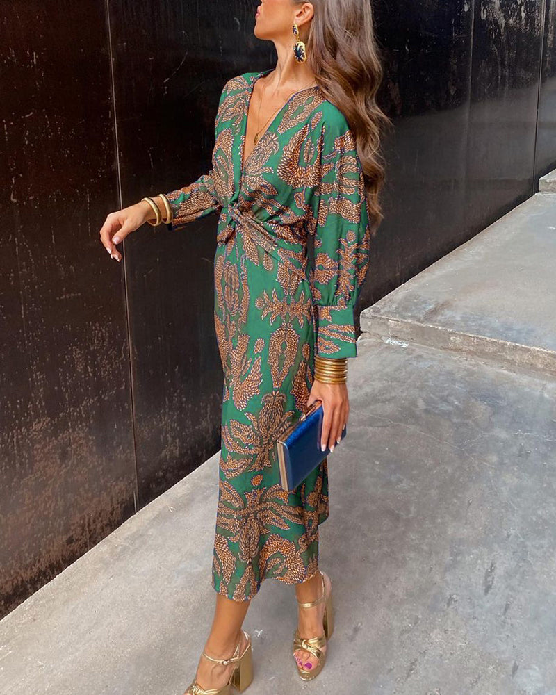 Catherine | Elegant V Neck Maxi Dress
