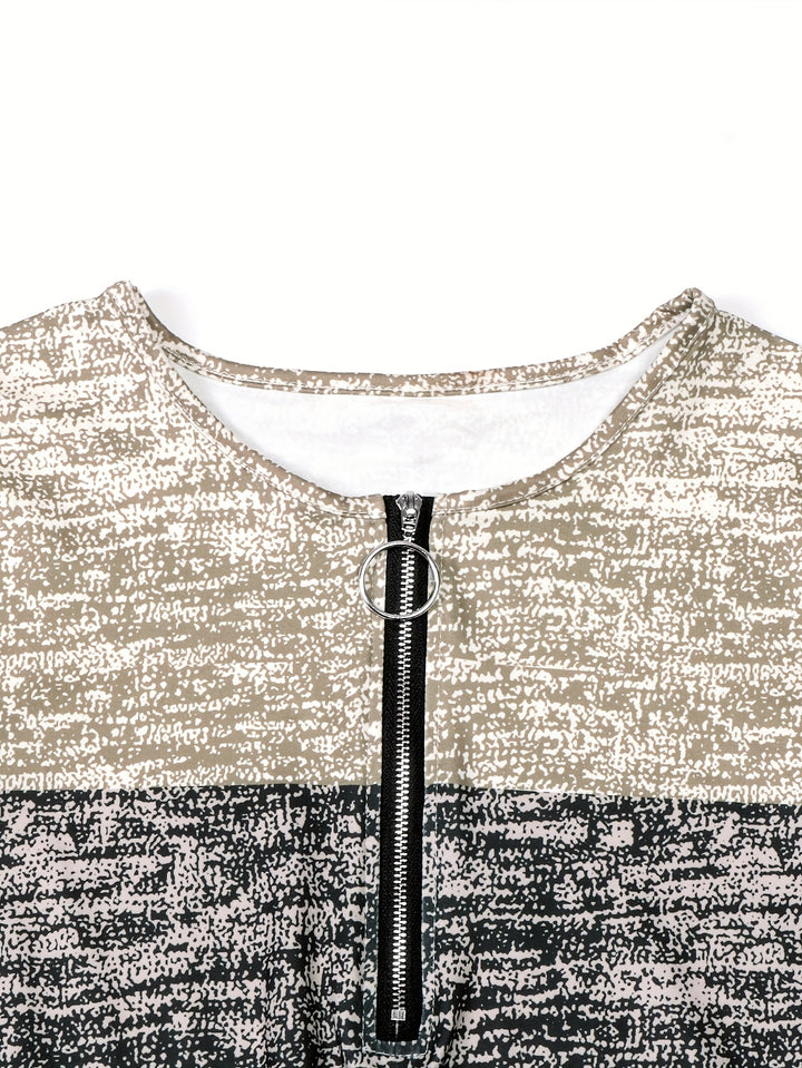 Denise | Quarter-Zip Colorblock Top