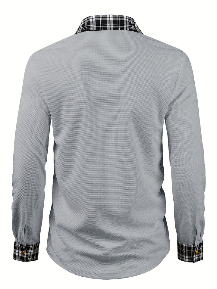 Spencer | Textured Contrast-Trim Shirt