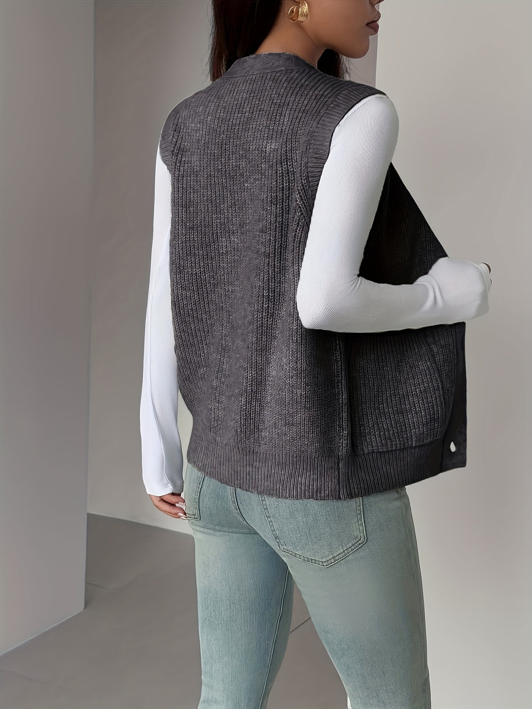 Rosaline | Textured Button-Front Vest