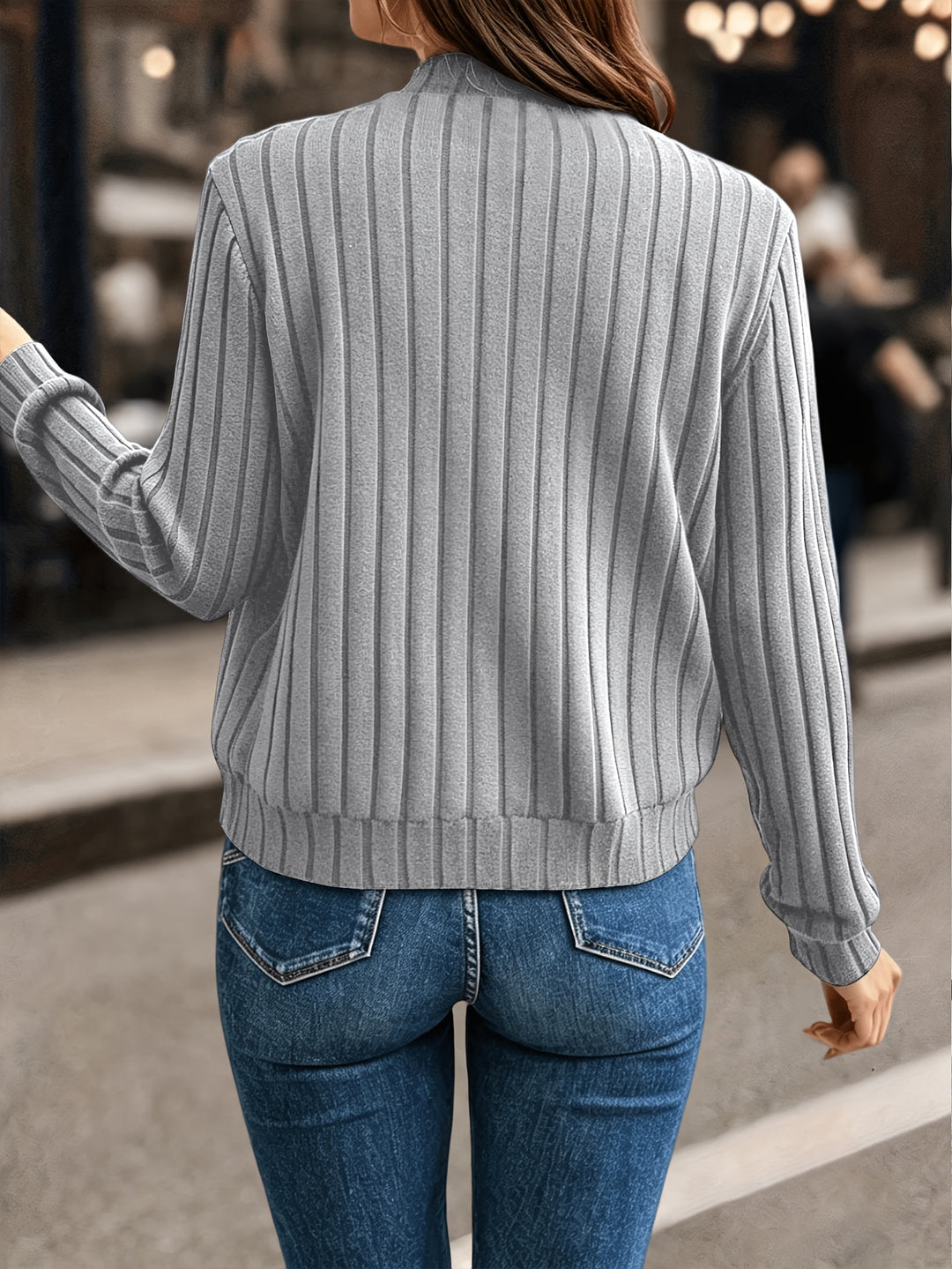 Miranda | Ribbed Zip-Front Jacket