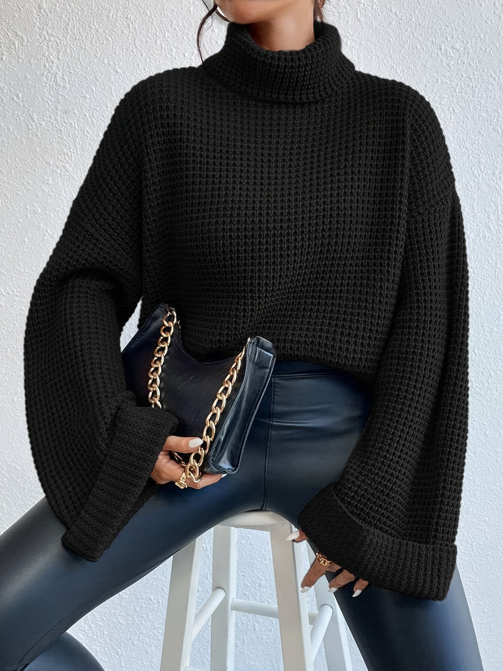 Cynthia | Cozy High-Neck Waffle-Knit Sweater