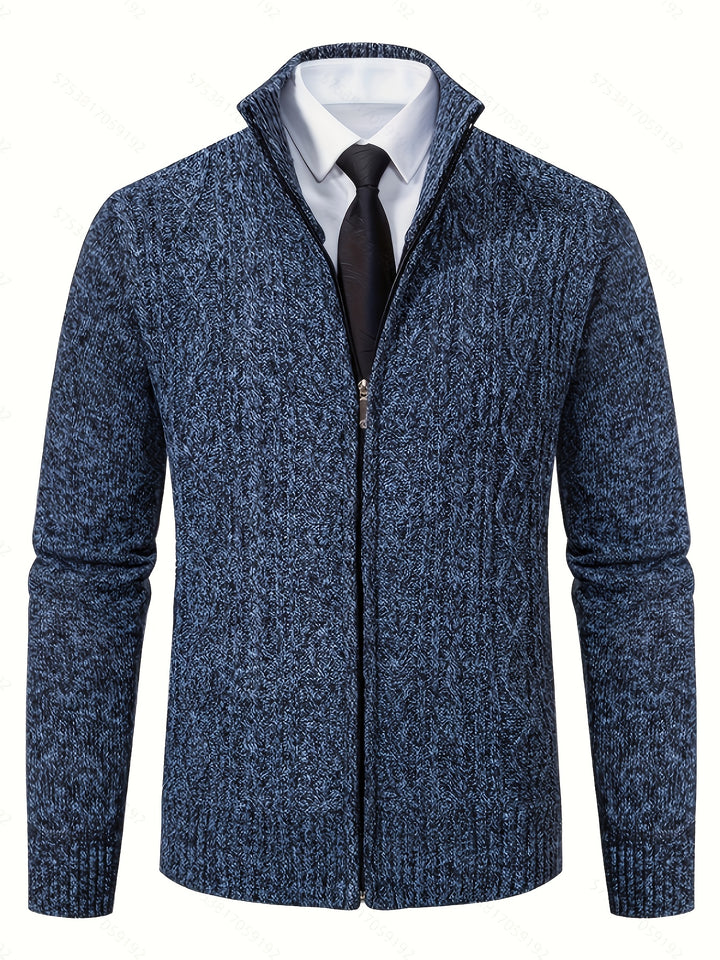 Malcolm | Textured Zip-Up Cardigan