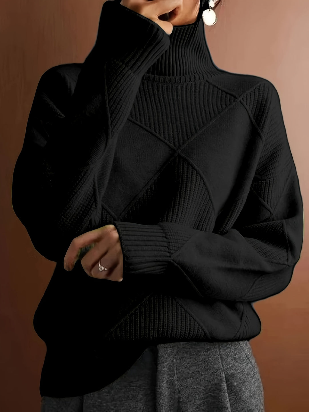 Maren | Textured Turtleneck Sweater
