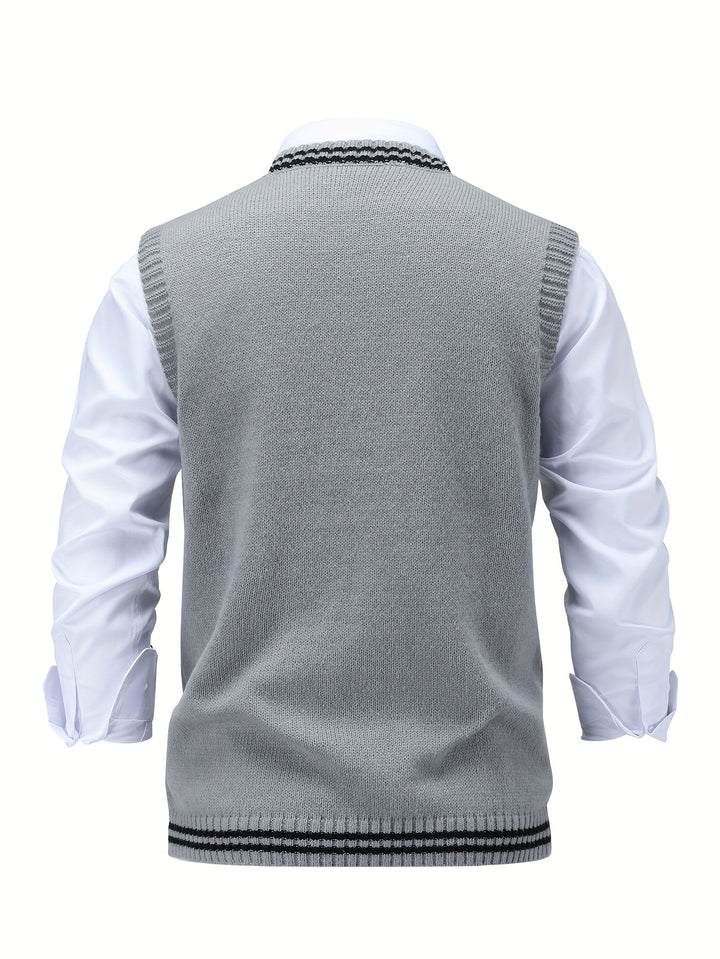 Graham | Cable-Knit V-Neck Vest