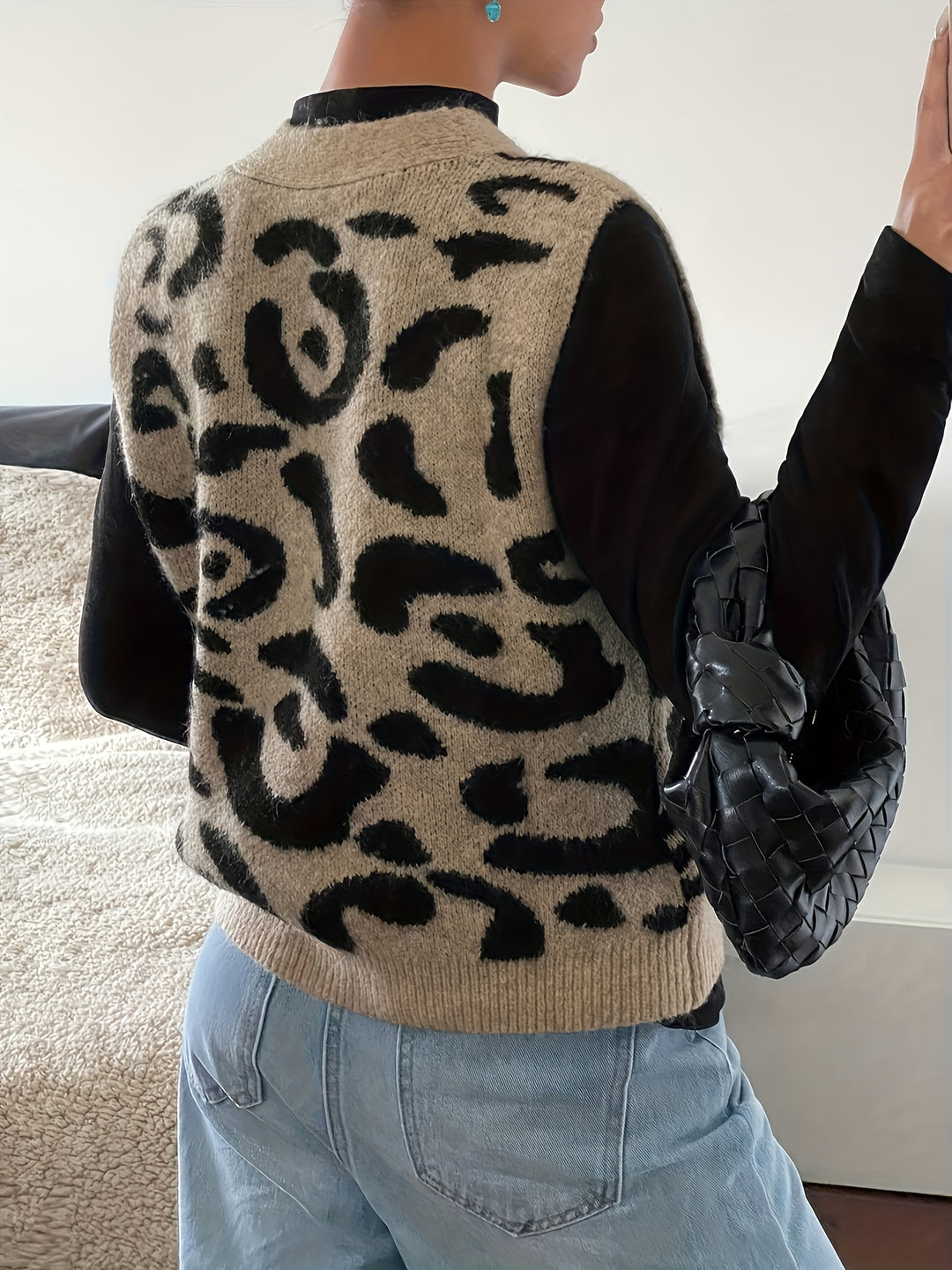 Hattie | Animal-Print Button-Front Vest