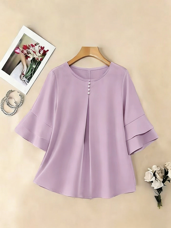 Annette | Flared-Sleeve Ruffle Top