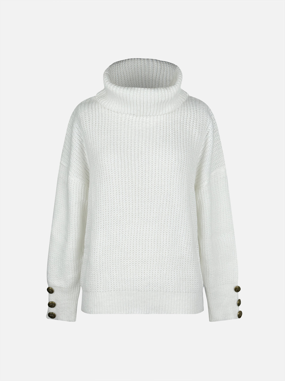 Gwendolyn | Cozy Button-Cuff Turtleneck Sweater