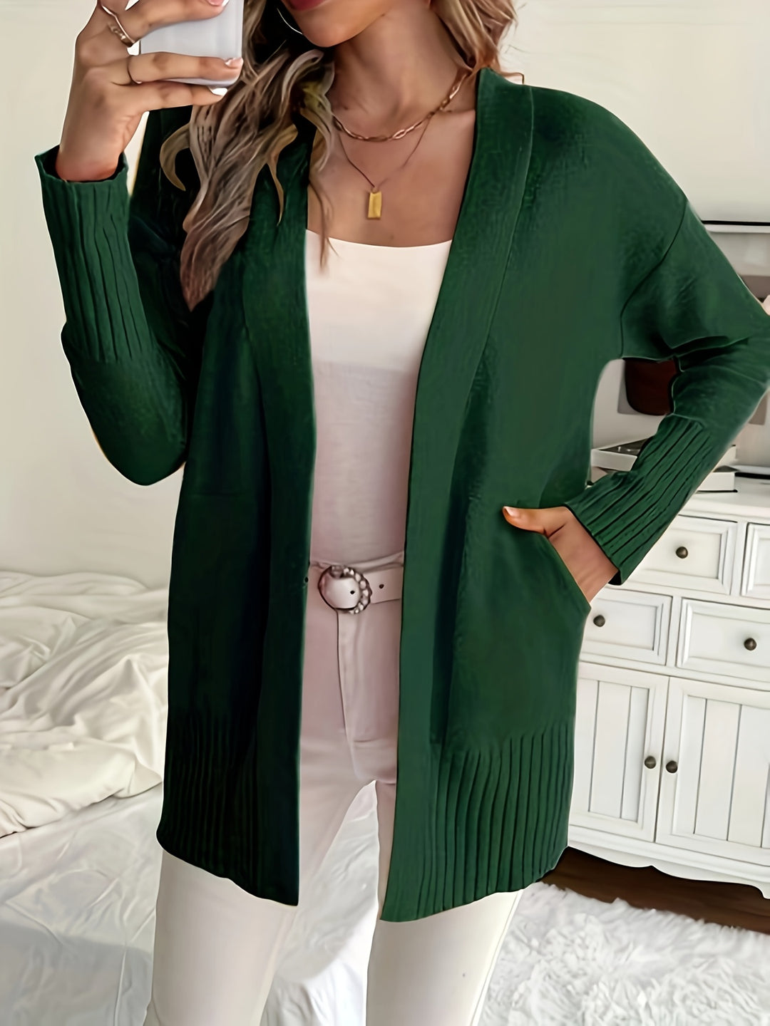 Charlotte | Draped Open-Front Cardigan